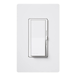 Lutron® DVFSQ-LFH-WH Combination Switch - Decorative, 1 Poles