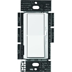 Lutron® DVFSQ-LFH-WH Combination Switch - Decorative, 1 Poles
