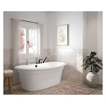 MAAX® 105744-000-001-100 105744 Ella Sleek 2-Piece Bathtub, Oval Shape, 66 in L 36 in W, Center Drain, White, Domestic