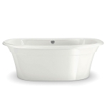 MAAX® 105744-000-001-100 105744 Ella Sleek 2-Piece Bathtub, Oval Shape, 66 in L 36 in W, Center Drain, White, Domestic