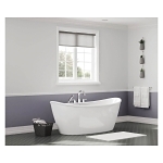 MAAX® 106193-000-002-104 Delsia 6636 2-Piece Bathtub, 66 in L x 36 in W, Off-Center Drain, White, Import