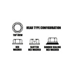 Malco® Bit-Tip® BT144T Self Drilling Screw, #10-16, Hex Washer Head, Hex Drive, Steel