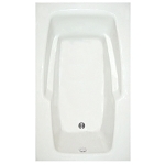 Mansfield® 532535 6518 Pro-Fit® Builder Bathtub, Whirlpool, Rectangle Shape, 59-3/4 in L x 35-3/4 in W, End Drain, Biscuit, Domestic
