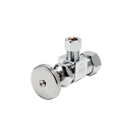 McGuire™ LFHST09 Heavy Angle Stop Valve, 1/2 x 3/8 in Nominal, Compression x Compression Stop End Style, 125 psi Pressure, Brass Body, Chrome