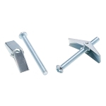 Metallics J1506 Spring Wing Toggle Bolt, #10 to 24 Screw, 3 in OAL, Steel, Round Head, 9/16 in Drill