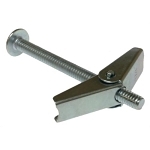Metallics J1506 Spring Wing Toggle Bolt, #10 to 24 Screw, 3 in OAL, Steel, Round Head, 9/16 in Drill