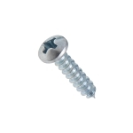 Metallics JTS21 Combination Tapping Screw, #8-15, 1 in OAL, Pan Head, Phillips®/Slotted Drive, Steel, Zinc Chromate