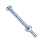 Metallics RSB101 Combination Stove Bolt With Hex Nut, 1/4-20, Steel, Zinc Chromate