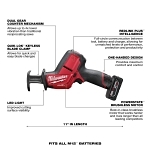 Milwaukee® M12™ FUEL™ 2520-21XC Cordless Reciprocating Saw Kit, 5/8 in L Stroke, 3000 spm, Straight Stroke, 12 V DC, 13-1/4 in OAL