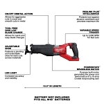 Milwaukee® SUPER SAWZALL® 2722-20 Cordless Reciprocating Saw, 1-1/4 in L Stroke, 0 to 3000 spm, 18.9 in OAL