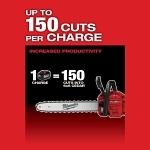 Milwaukee® M18™ FUEL™ 2727-21HD Cordless Chain Saw Kit, 0.043 in Bar/Chain, 16 in L Bar/Chain, 18 V, 15 Ah Li-Ion Battery
