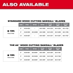 Milwaukee® SAWZALL® 48-00-5037 Heavy Duty High Performance Tapered Back Reciprocating Saw Blade, 12 in L x 3/4 in W, 5 TPI, Bi-Metal Body, Universal/Toothed Edge Tang