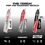 Milwaukee® SAWZALL® TORCH™ 48-00-5261 Saw Blade, 6 in L x 1 in W, 7 TPI, Cast Iron Body, Universal Tang
