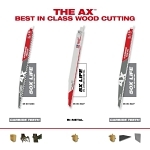 Milwaukee® SAWZALL® AX™ 48-00-5327 Reciprocating Saw Blade, 12 in L x 1 in W, 5 TPI, Carbide Body