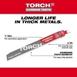 Milwaukee® SAWZALL® TORCH™ 48-00-5502 Reciprocating Saw Blade, 9 in L x 0.05 in W, 7 TPI, Carbide Body