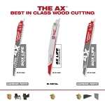 Milwaukee® SAWZALL® AX™ 48-00-5526 Reciprocating Saw Blade, 9 in L x 1 in W, 5 TPI, Carbide Body
