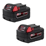 Milwaukee® M18™ REDLITHIUM™ 48-11-1852 Rechargeable Cordless Battery Pack, 5 Ah Li-Ion Battery, 18 V DC Charge, For Use With M18™ Cordless Power Tool