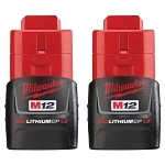 Milwaukee® M12™ REDLITHIUM™ 48-11-2401 Compact Rechargeable Cordless Battery Pack, 1.5 Ah Li-Ion Battery, 12 V DC Charge, For Use With M12™ Cordless Power Tool