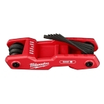 Milwaukee® 48-22-2181 Folding Hex Key Set, 9 Pieces, 5/16, 3/32, 7/64, 1/8, 9/64, 5/32, 3/16, 7/32, 1/4 in Hex, Hex Drive, Ergonomic Grip Handle, Steel/Aluminum, Black Oxide