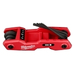 Milwaukee® 48-22-2182 Folding Hex Key Set, 8 Pieces, 1.5, 2, 2.5, 3, 4, 5, 6, 8 mm Hex, Hex Drive, Ergonomic Grip Handle, Steel/Aluminum, Black Oxide