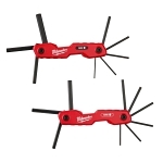 Milwaukee® 48-22-2183 Folding Hex Key Set, 17 Pieces, 5/16, 3/32, 7/64, 1/8, 9/64, 5/32, 3/16, 7/32, 1/4 in SAE, 1.5, 2, 2.5, 3, 4, 5, 6, 8 mm Metric Hex, Hex Drive, Ergonomic Grip Handle, Steel/Aluminum, Black Oxide