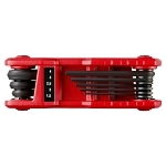 Milwaukee® 48-22-2183 Folding Hex Key Set, 17 Pieces, 5/16, 3/32, 7/64, 1/8, 9/64, 5/32, 3/16, 7/32, 1/4 in SAE, 1.5, 2, 2.5, 3, 4, 5, 6, 8 mm Metric Hex, Hex Drive, Ergonomic Grip Handle, Steel/Aluminum, Black Oxide