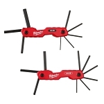 Milwaukee® 48-22-2183 Folding Hex Key Set, 17 Pieces, 5/16, 3/32, 7/64, 1/8, 9/64, 5/32, 3/16, 7/32, 1/4 in SAE, 1.5, 2, 2.5, 3, 4, 5, 6, 8 mm Metric Hex, Hex Drive, Ergonomic Grip Handle, Steel/Aluminum, Black Oxide