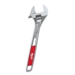 Milwaukee® 48-22-7412 Uninsulated Adjustable Wrench, 1-5/8 in, Polished Chrome, 12 in OAL, Steel Body, ASME Specified, Steel
