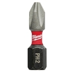 Milwaukee® SHOCKWAVE™ Impact Duty™ 48-32-4412 Impact Insert Bit, #2 Phillips® Point, 1 in OAL, 1/4 in, Alloy Steel