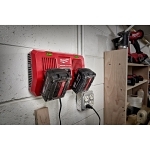 Milwaukee® M18™ 48-59-1802 1-Port Dual Bay Simultaneous Rapid Charger, For Use With M18™ Li-Ion Battery, Li-Ion Battery, 2 hr Charging