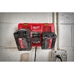 Milwaukee® M18™ 48-59-1802 1-Port Dual Bay Simultaneous Rapid Charger, For Use With M18™ Li-Ion Battery, Li-Ion Battery, 2 hr Charging