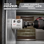 Milwaukee® HOLE DOZER™ 49-56-0726 Hole Saw With Carbide Teeth, 2-3/8 in Dia, 1.62 in D Cutting, Carbide Cutting Edge, 5/8-18 Arbor