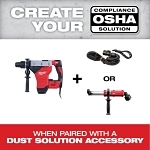 Milwaukee® 5262-21 Reversing Spline Drive Corded Rotary Hammer Kit, 7/8 in SDS Max® Chuck, 5625 bpm, 1500 rpm No-Load, 2-1/2 in Max Core Bit Compatibility, 1 in Max Solid Bit Capacity, 17 in OAL