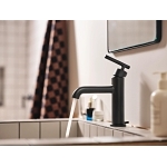 Moen® 6145BL 6145 Gibson™ Bathroom Faucet, Commercial, 1.2 gpm Flow Rate, 3-1/2 in H Spout, 1 Handles, Pop-Up Drain, 1 Faucet Holes, Matte Black