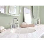 Moen® 6150 Gibson™ Centerset Bathroom Faucet, Polished Chrome, 2 Handles, Metal Pop-Up Drain, 1.2 gpm Flow Rate