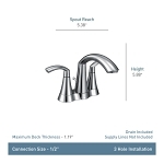 Moen® 6172BL GLYDE™ Centerset Lavatory Faucet With Pop, Matte Black, 2 Handles, Lift Rod Drain, 1.2 gpm Flow Rate