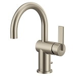 Moen® 6221BN CIA™ Lavatory Faucet, 1.2 gpm Flow Rate, 4-7/8 in H Spout, 1 Handle, Lift Rod Drain, 1/3 Faucet Holes, Brushed Nickel
