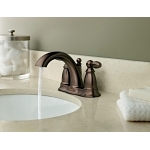 Moen® 6610ORB Brantford™ Centerset Bathroom Faucet, Oil Rubbed Bronze, 2 Handles, Metal Pop-Up Drain, 1.5 gpm Flow Rate