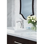 Moen® 6903 6903 Voss™ Bathroom Faucet, 1.5 gpm Flow Rate, 4.68 in H Spout, 1 Handles, Metal Pop-Up Drain, 1 Faucet Holes, Chrome