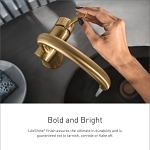 Moen® 6221BG CIA™ Lavatory Faucet, 1.2 gpm Flow Rate, 4-7/8 in H Spout, 1 Handle, Lift Rod Drain, 1/3 Faucet Holes, Brushed Gold