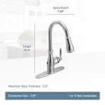 Moen® 7185EWORB Brantford™ MotionSense Wave™ Pulldown Kitchen Faucet, 1.5 gpm Flow Rate, Oil Rubbed Bronze, 1 Handles, 1 or 3 Faucet Holes, Domestic