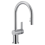 Moen® 7622 Cia Pull-Down Kitchen Faucet, 1.5 gpm Flow Rate, Chrome, 1 Handles, 1, 3 Faucet Holes, Domestic, Commercial