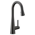 Moen® 7664BL Sleek™ Kitchen Faucet, 1.5 gpm Flow Rate, Matte Black, 1 Handles, 1 or 3 Faucet Holes, Function: Traditional, Import