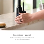 Moen® 5923EWBL Align™ MotionSense Wave™ Pre-Rinse Spring Pulldown Kitchen Faucet, 1.5 gpm Flow Rate, High-Arc Spout, Matte Black, 1 Handle, Domestic