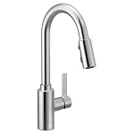 Moen® 7882 7882 Genta™ Pull-Down Kitchen Faucet, 1.5 gpm Flow Rate, Chrome, 1 Handles, 1 Faucet Holes, Function: Traditional, Domestic
