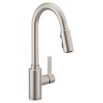 Moen® 7882SRS 7882 Genta™ Pull-Down Kitchen Faucet, 1.5 gpm Flow Rate, Spot Resist Stainless, 1 Handles, 1 Faucet Holes, Function: Traditional, Domestic