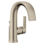 Moen® S6910BN S6910 Doux™ Bathroom Faucet, Commercial, 1.2 gpm Flow Rate, 4-1/2 in H Spout, 1 Handles, Lift Rod Drain, 1 Faucet Holes, Brushed Nickel, Function: Traditional