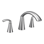 Moen® T373 T373 Glyde™ Tub Faucet, 10 in Center, Chrome, 2 Handles, Function: Traditional, No, Domestic
