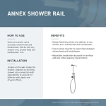 Moen® TS3661NHBN Wall Mount Shower Rail, Annex, Domestic