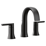 Moen® TS6925BL TS6925 Doux™ Bathroom Faucet, Commercial, 1.2 gpm Flow Rate, 4-1/2 in H Spout, 8 in Center, Matte Black, 2 Handles, Lift Rod Drain, Domestic